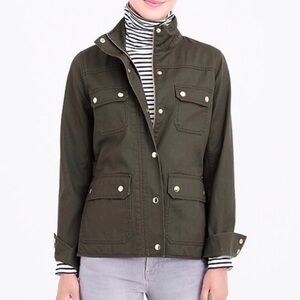 J Crew The Downtown Field Jacket Green Size XS Utility Jacket 27584